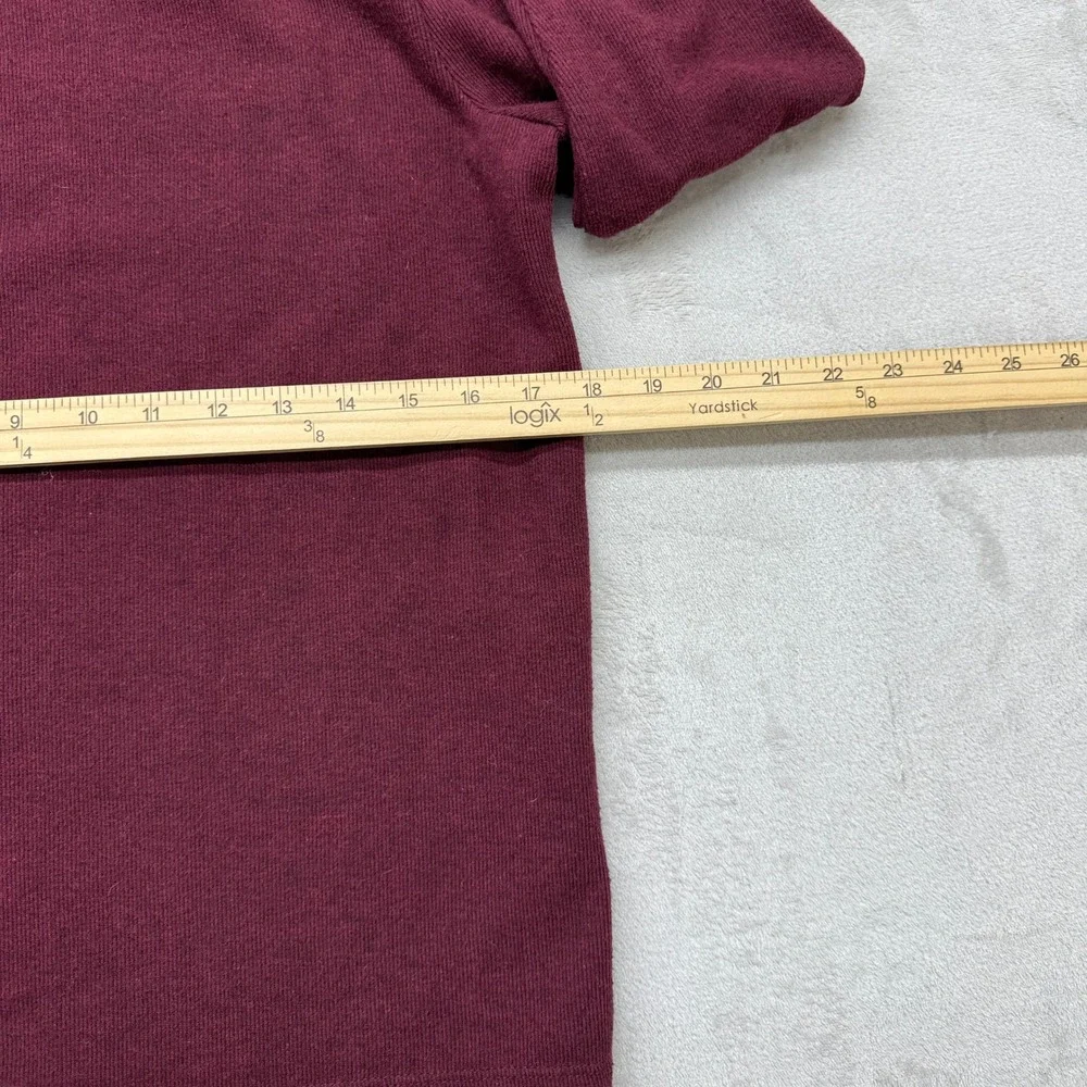 Madewell Shirt Women's Small Mockneck Puff‎ Sleeve Top Burgundy Knit Long Sleeve